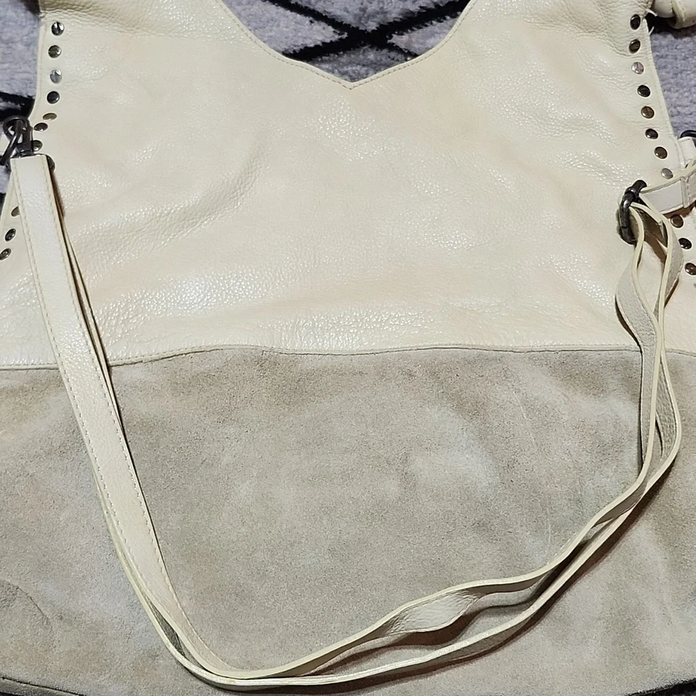 FREE PEOPLE VALENCIA STUDDED LEATHER SLOUCHY BUCKET TOTE BAG